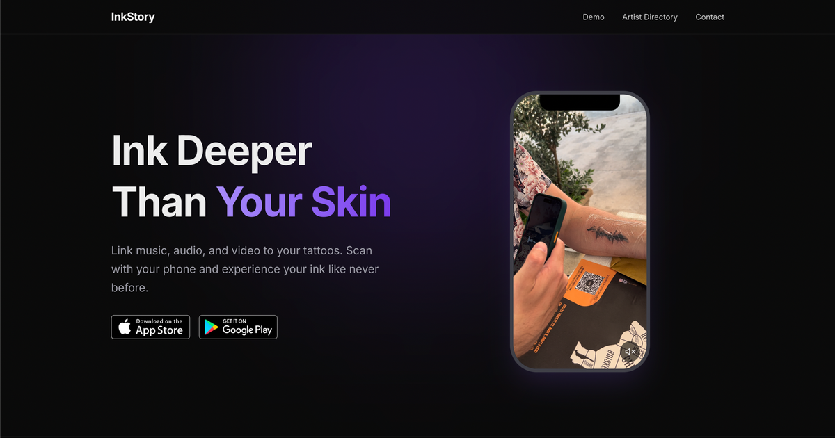 InkStory: point your phone at a tattoo and the audio linked to it plays back.