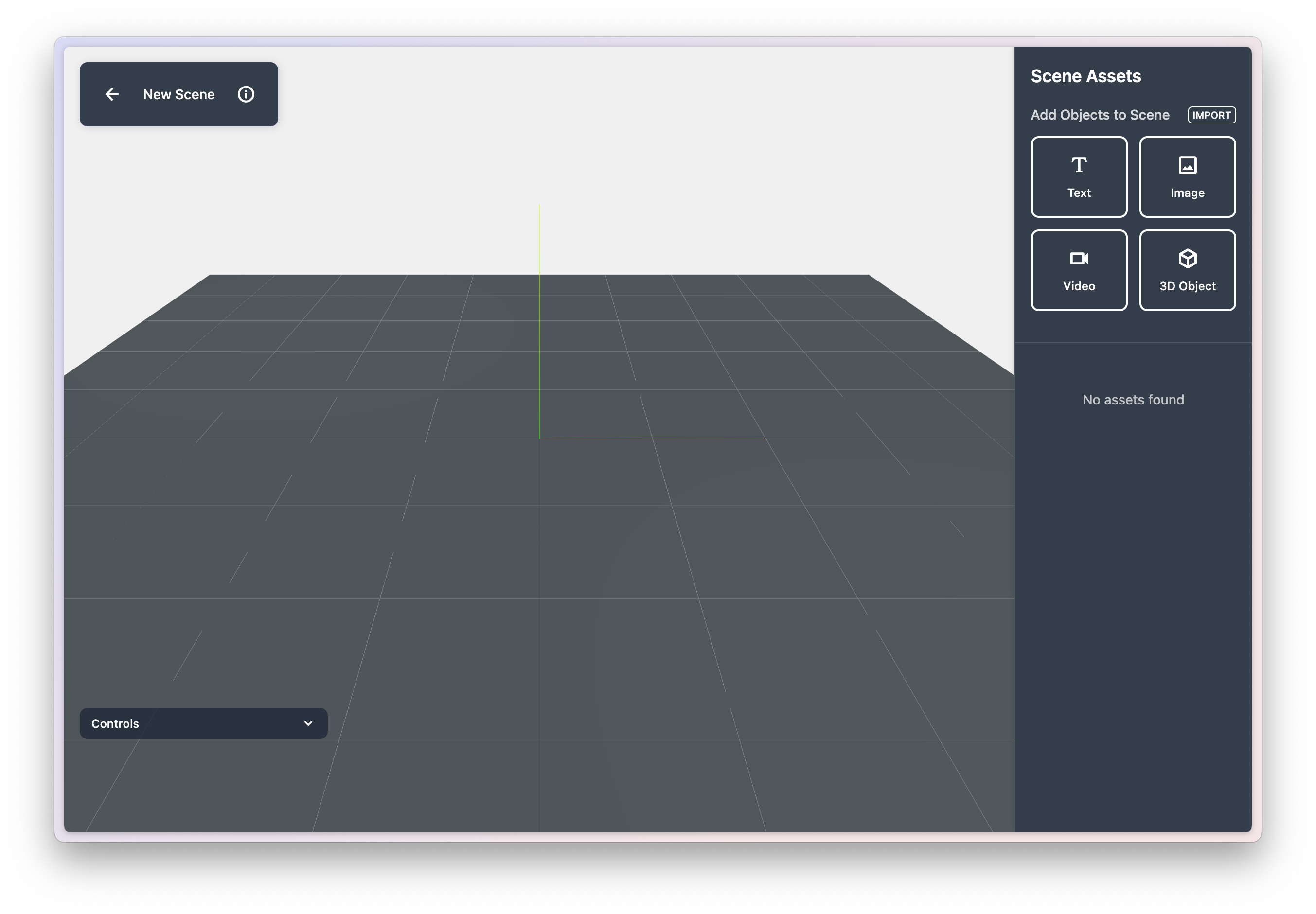 An empty fresh Scene, ready for creating!